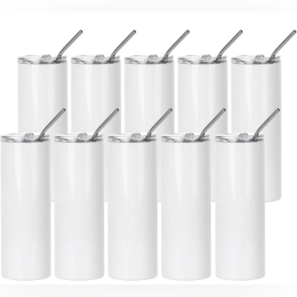 White Stainless Steel Straws (023)